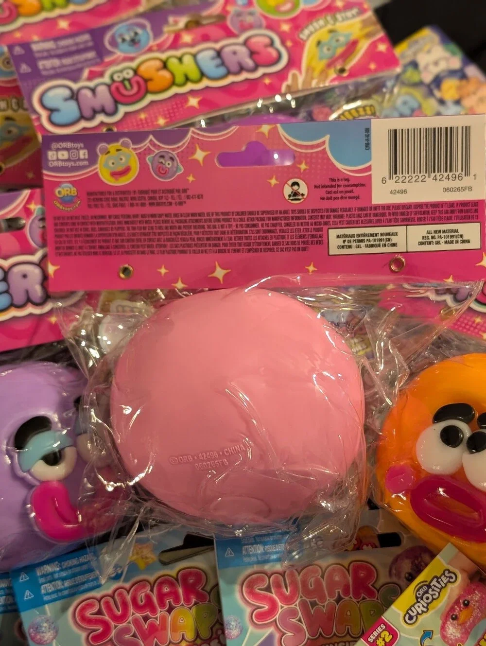 NEW ORB Curiosities Smushers Pink Monster Squishy Stress Toy Fidget Sensory